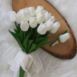 Beyaz Islak Lale Gelin Buketi 20 Lale