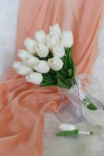 Beyaz Islak Lale Gelin Buketi 20 Lale - Görsel 4